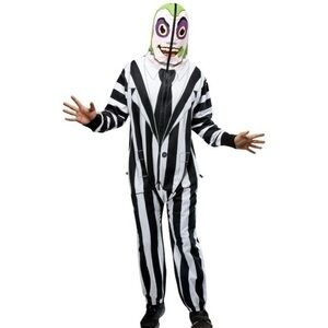 NIB. RUBIE’S Beetlejuice Adult Hooded Jumpsuit Costume